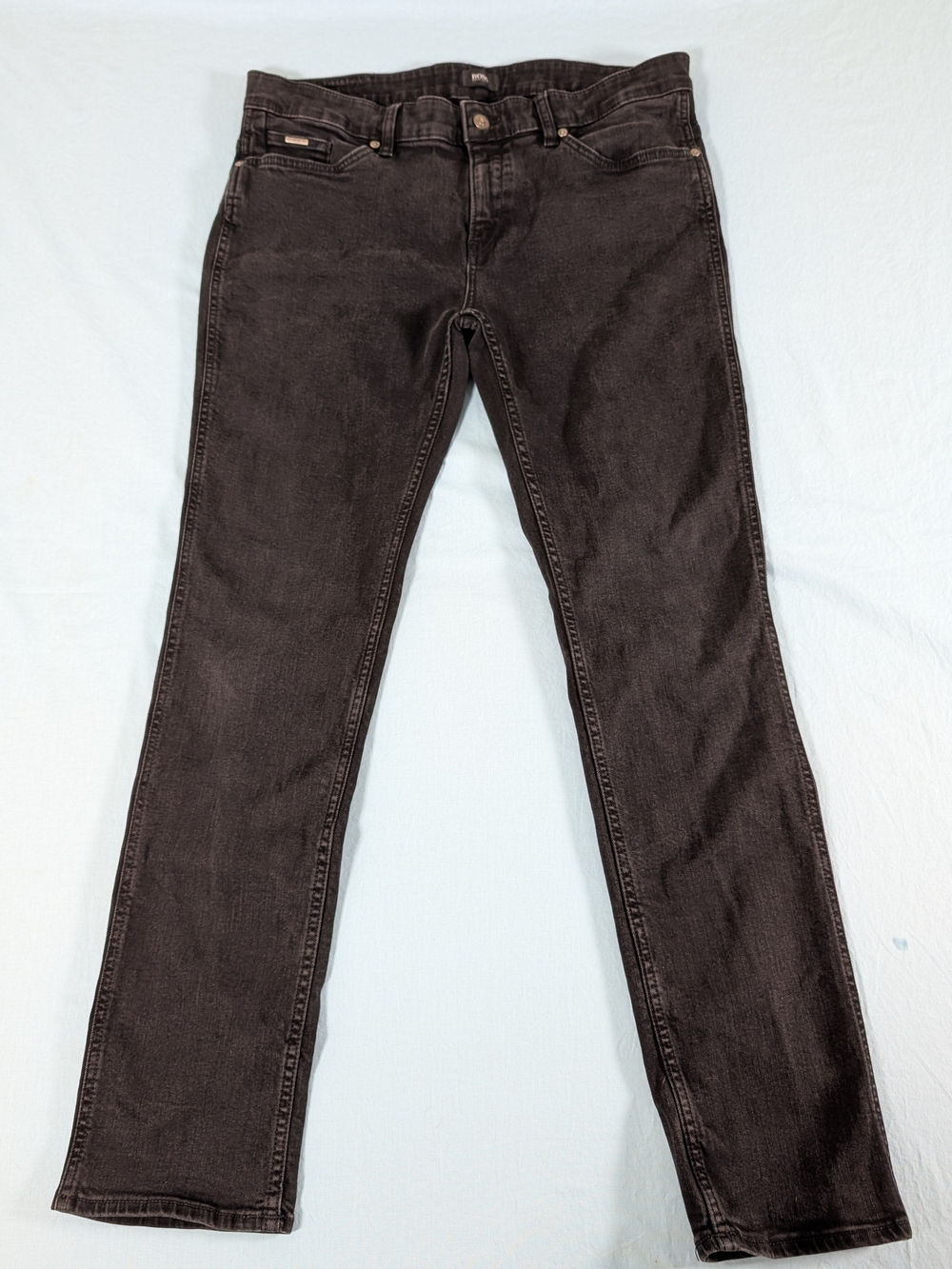 Hugo Boss Men's Straight Jeans in Washed Black